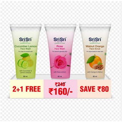 Sri Sri Tattva Cucumber,Rose Face wash & Walnut Orange Face Scrub Free Hydrating Combo Sri Sri Tattva Cucumber,Rose Face wash & Walnut Orange Face Scrub Free Hydrating Combo