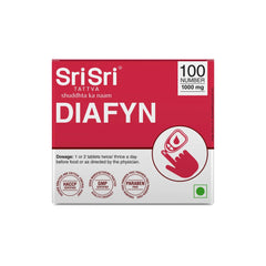 Sri Sri Tattva Ayurvedic DIAFYN For Blood Sugar Control 1000mg 100 Tablets Sri Sri Tattva Ayurvedic DIAFYN For Blood Sugar Control 1000mg 100 Tablets