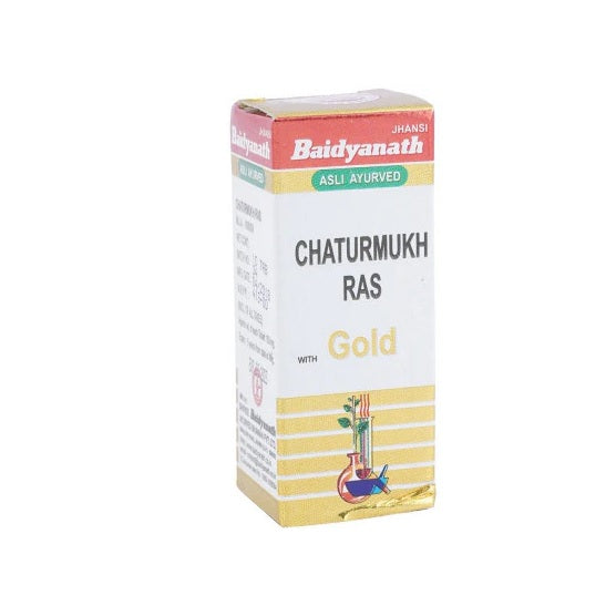 Baidyanath Ayurvedic Chaturmukh Ras (Suvarna.Yukta) 10 Tablets