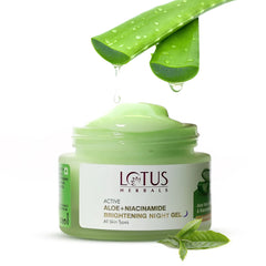 Lotus Herbals Cosmetics Active Aloe + Niacinamide Calm & Brighten Night Gel 50g Lotus Herbals Cosmetics Active Aloe + Niacinamide Calm & Brighten Night Gel 50g