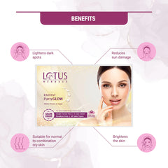 Lotus Herbals Cosmetics Radiant Party Glow White Peony and Argan Facial Kit Lotus Herbals Cosmetics Radiant Party Glow White Peony and Argan Facial Kit