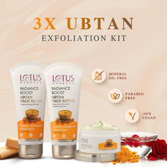 Lotus Herbals Cosmetics 3X Ubtan Exfoliation Kit Combo Lotus Herbals Cosmetics 3X Ubtan Exfoliation Kit Combo