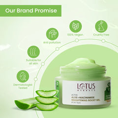 Lotus Herbals Cosmetics Active Aloe + Niacinamide Brightening Boost Gel 50g Lotus Herbals Cosmetics Active Aloe + Niacinamide Brightening Boost Gel 50g