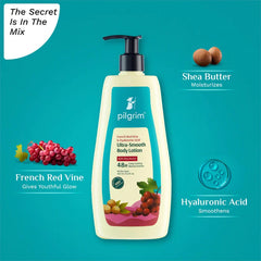 Pilgrim Cosmetics French Red Vine & Hyaluronic Acid Ultra-Smooth Body Lotion 400 ml | 13.52 fl. oz. Pilgrim Cosmetics French Red Vine & Hyaluronic Acid Ultra-Smooth Body Lotion 400 ml | 13.52 fl. oz.