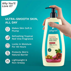 Pilgrim Cosmetics French Red Vine & Hyaluronic Acid Ultra-Smooth Body Lotion 400 ml | 13.52 fl. oz. Pilgrim Cosmetics French Red Vine & Hyaluronic Acid Ultra-Smooth Body Lotion 400 ml | 13.52 fl. oz.
