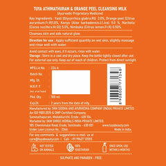 Tuya Cosmetics Athimathuram and Orange Peel Cleansing Milk Tuya Cosmetics Athimathuram and Orange Peel Cleansing Milk