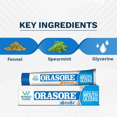 Wings Orasore Mouth Ulcer Relief Gel 10g Wings Orasore Mouth Ulcer Relief Gel 10g