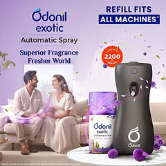 Odonil Exotic Automatic Spray with Floral Bliss,Ocean Breeze & Sensual Dahlia Machine Refill 225ml Odonil Exotic Automatic Spray with Floral Bliss,Ocean Breeze & Sensual Dahlia Machine Refill 225ml
