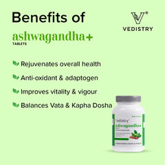 Vedistry Ayurvedic Ashwagandha + Strengthens Vigor & Vitality 60 Tablets Vedistry Ayurvedic Ashwagandha + Strengthens Vigor & Vitality 60 Tablets