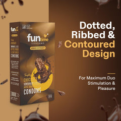 Leeford Funtime Chocolate Flavored Lubricated Dotted, Ribbed And Contoured Condom 10 Piece Leeford Funtime Chocolate Flavored Lubricated Dotted, Ribbed And Contoured Condom 10 Piece