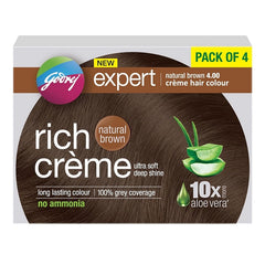 Godrej Rich Creme Hair Colour Natural Brown 4.00 (Pack of 4) Godrej Rich Creme Hair Colour Natural Brown 4.00 (Pack of 4)