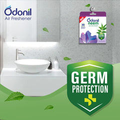 Odonil Bathroom & Toilet Air Freshener Neem Mixed Fragrances Jasmine,Lavender,Orchid,Rose Fragrance Blocks 192g (48g,Pack of 4) Odonil Bathroom & Toilet Air Freshener Neem Mixed Fragrances Jasmine,Lavender,Orchid,Rose Fragrance Blocks 192g (48g,Pack of 4)