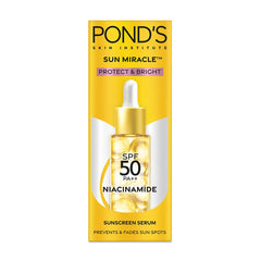 POND’S Sun Miracle SPF 50 PA++ Protect & Bright With Niacinamide Sunscreen Serum 14ML POND’S Sun Miracle SPF 50 PA++ Protect & Bright With Niacinamide Sunscreen Serum 14ML