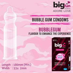 Leeford Bigfun Bubblegum Flavoured Condom 10 Piece Leeford Bigfun Bubblegum Flavoured Condom 10 Piece