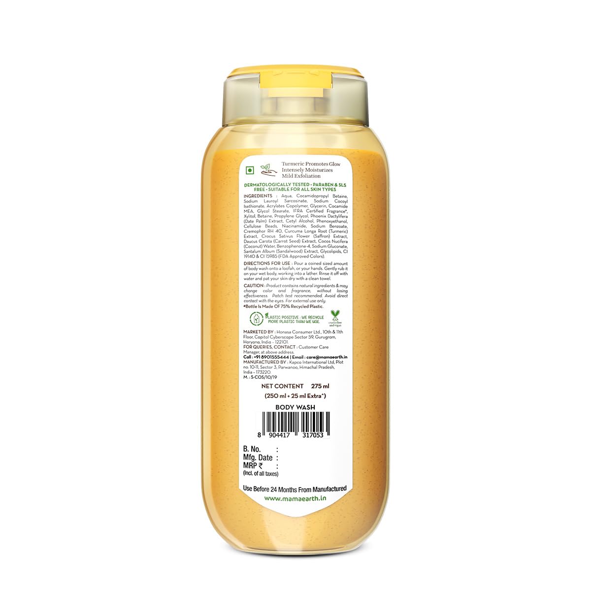Mamaearth Ubtan Moisturizing Body Wash with Turmeric & Saffron 250ml