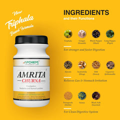 Apchem Amrita Ayurvedic Churna Effective Remedy For Constipation Powder 80Gm Apchem Amrita Ayurvedic Churna Effective Remedy For Constipation Powder 80Gm
