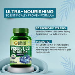 Himalayan Organics Probiotics 50 Billion CFU With Prebiotics Vegetarian 60 Capsules Himalayan Organics Probiotics 50 Billion CFU With Prebiotics Vegetarian 60 Capsules