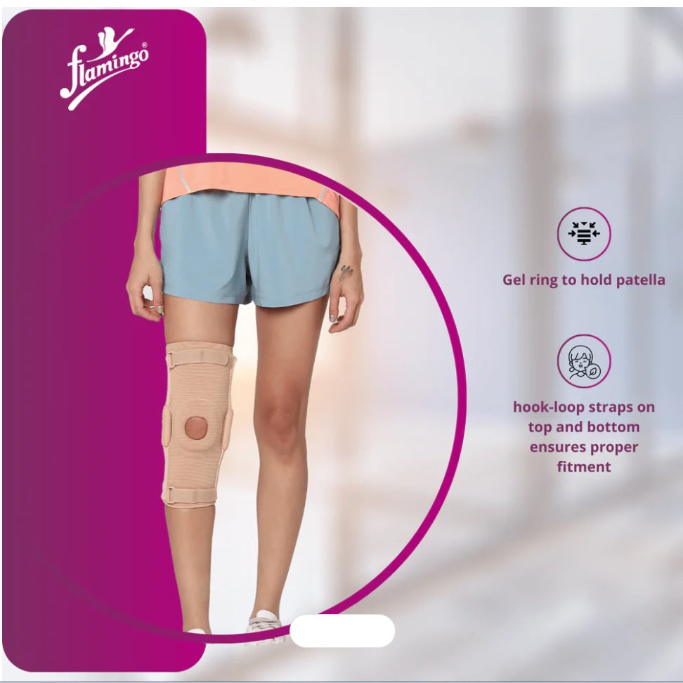 Flamingo Health Orthopädische Gel-Kniescheibe mit zwei Achsen und Scharnier, Code 2133