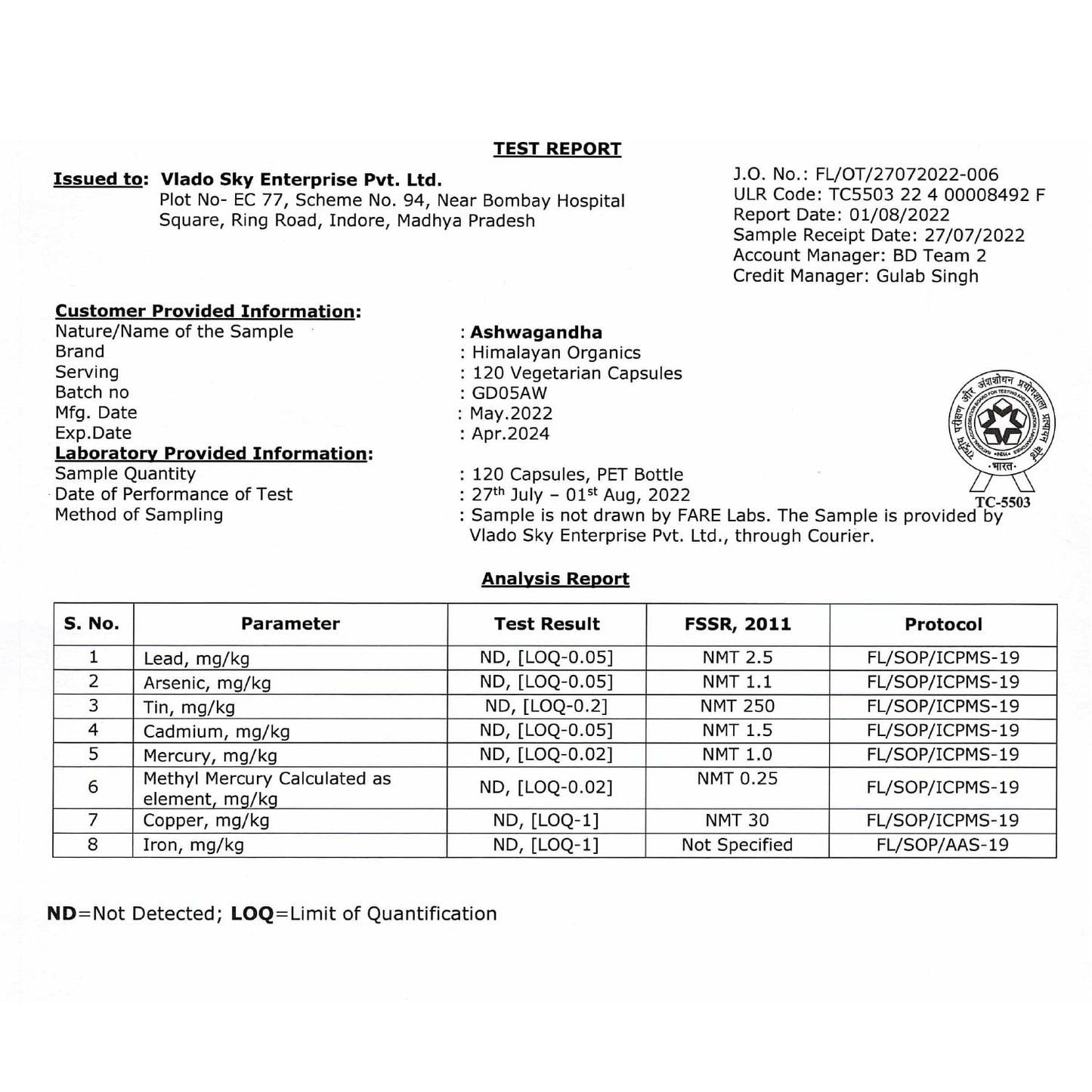 Himalayan Organics Ashwagandha 1000mg Vegetarian Capsules