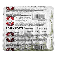 Charak Posex Forte Strip of 20 Capsules Charak Posex Forte Strip of 20 Capsules