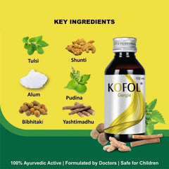 Charak Ayurvedischer Kofol Gurgelsirup gegen Husten, Erkältung und Halsschmerzen, 100 ml Charak Ayurvedischer Kofol Gurgelsirup gegen Husten, Erkältung und Halsschmerzen, 100 ml