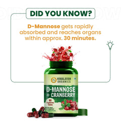 Himalayan Organics D Mannose + Cranberry Vegetariian 90 Tablets Himalayan Organics D Mannose + Cranberry Vegetariian 90 Tablets