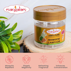 Mangalam 100% Pure Bhimseni Camphor Block pieces Bottle Jar Mangalam 100% Pure Bhimseni Camphor Block pieces Bottle Jar