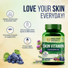 Himalayan Organics Skin Vitamin With Hyaluronic Acid Vegetarian 60 Tablets Himalayan Organics Skin Vitamin With Hyaluronic Acid Vegetarian 60 Tablets