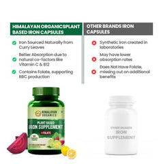 Himalayan Organics Plant Based Iron Supplement With Folate Vegetarian 60 Capsules Himalayan Organics Plant Based Iron Supplement With Folate Vegetarian 60 Capsules