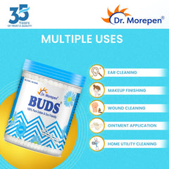 Dr Morepen Buds 100% Pure Cotton & Eco Friendly Earbuds 100 Cotton Buds Dr Morepen Buds 100% Pure Cotton & Eco Friendly Earbuds 100 Cotton Buds