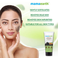 Mamaearth Charcoal Face Scrub for Oily and Normal Skin With Charcoal and Walnut for Deep Exfoliation 100g Mamaearth Charcoal Face Scrub for Oily and Normal Skin With Charcoal and Walnut for Deep Exfoliation 100g