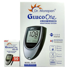 Dr. Morepen BG03 Gluco One Glucometer Combo 50 Strips (Multicolor) Dr. Morepen BG03 Gluco One Glucometer Combo 50 Strips (Multicolor)