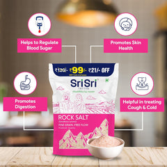 Sri Sri Tattva Rock Salt Saindhava Lavana Fine Grain,Free Flow 1 kg Sri Sri Tattva Rock Salt Saindhava Lavana Fine Grain,Free Flow 1 kg