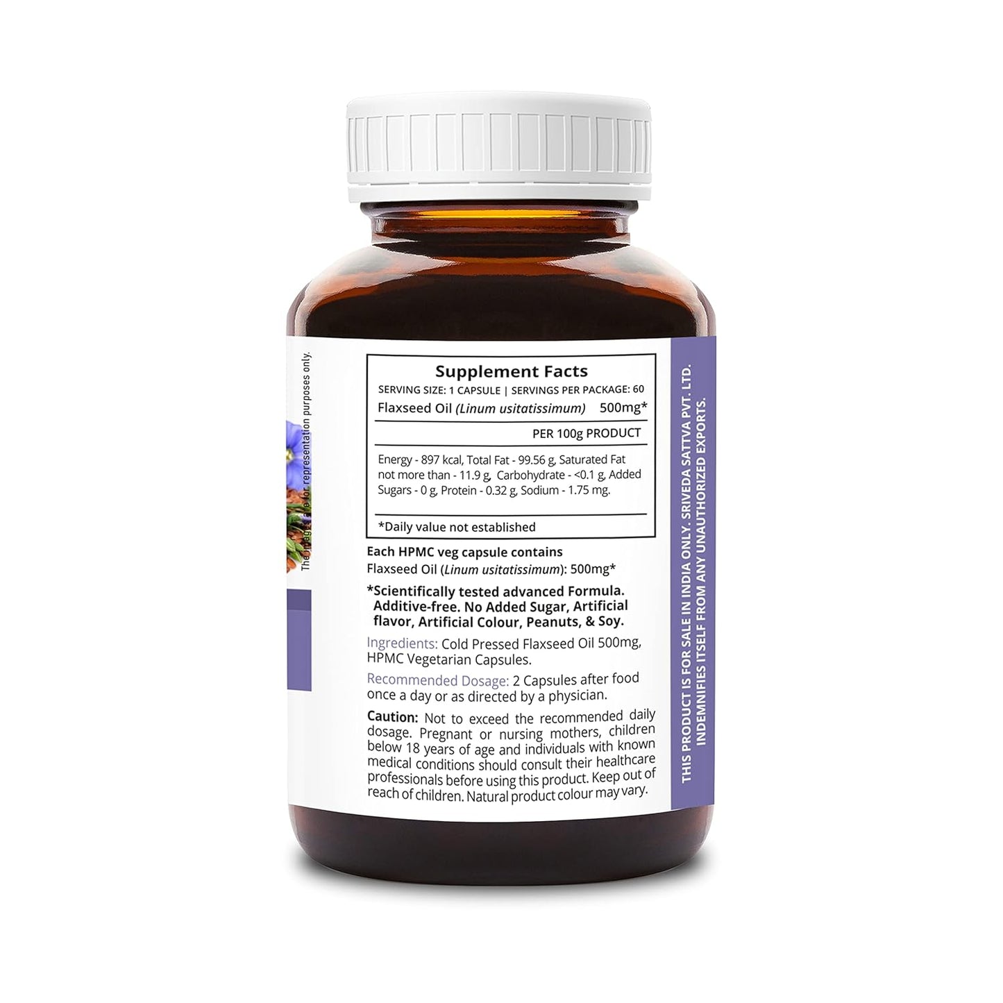 Sri Sri Tattva Ayurvedic SupaSupp Flaxseed Oil Omega 3,6,9, Vegetarian 60 Capsule