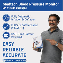 Medtech Automatic Digital BP Machine Blood Pressure Monitor BP11 (with backlight) Medtech Automatic Digital BP Machine Blood Pressure Monitor BP11 (with backlight)