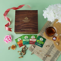 Organic India Wooden Gift Box 60 Teabags Organic India Wooden Gift Box 60 Teabags
