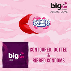 Leeford Bigfun Bubblegum Flavoured Condom 10 Piece Leeford Bigfun Bubblegum Flavoured Condom 10 Piece
