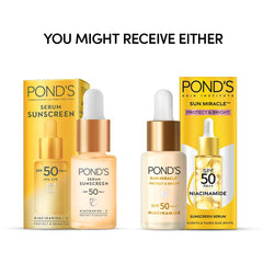 POND’S Sun Miracle SPF 50 PA++ Protect & Bright With Niacinamide Sunscreen Serum 14ML POND’S Sun Miracle SPF 50 PA++ Protect & Bright With Niacinamide Sunscreen Serum 14ML