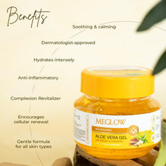 Leeford Meglow Aloevera Gel With Kesar & Chandan 100g Leeford Meglow Aloevera Gel With Kesar & Chandan 100g