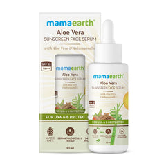 Mamaearth Aloe Vera Sunscreen Face Serum with Aloe Vera & Ashwagandha for UVA & B Protection 30ml Mamaearth Aloe Vera Sunscreen Face Serum with Aloe Vera & Ashwagandha for UVA & B Protection 30ml