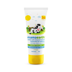 Mamaearth Milky Soft Mineral Based Sunscreen SPF 30 & PA+++ With Oats, Milk and Calendula for Babies 80g Mamaearth Milky Soft Mineral Based Sunscreen SPF 30 & PA+++ With Oats, Milk and Calendula for Babies 80g