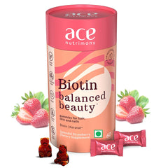 Ace Nutrimony Balanced Beauty Biotin Gummies For Hair,Skin & Nail 60 Gummies Ace Nutrimony Balanced Beauty Biotin Gummies For Hair,Skin & Nail 60 Gummies