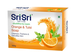 Sri Sri Tattva Orange & Tulsi Cleanses,Freshens & Detoxifies Skin Soap 100gm Sri Sri Tattva Orange & Tulsi Cleanses,Freshens & Detoxifies Skin Soap 100gm
