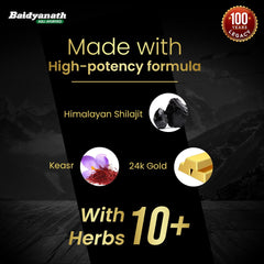 Baidhyanath Ayurvedic Shilajit Forte With Gold 20 Capsule Baidhyanath Ayurvedic Shilajit Forte With Gold 20 Capsule