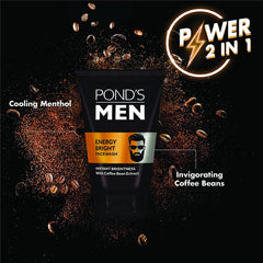 Pond's Men Energy Bright,Pimple Clear and Pollution Out Facewash 100g Pond's Men Energy Bright,Pimple Clear and Pollution Out Facewash 100g