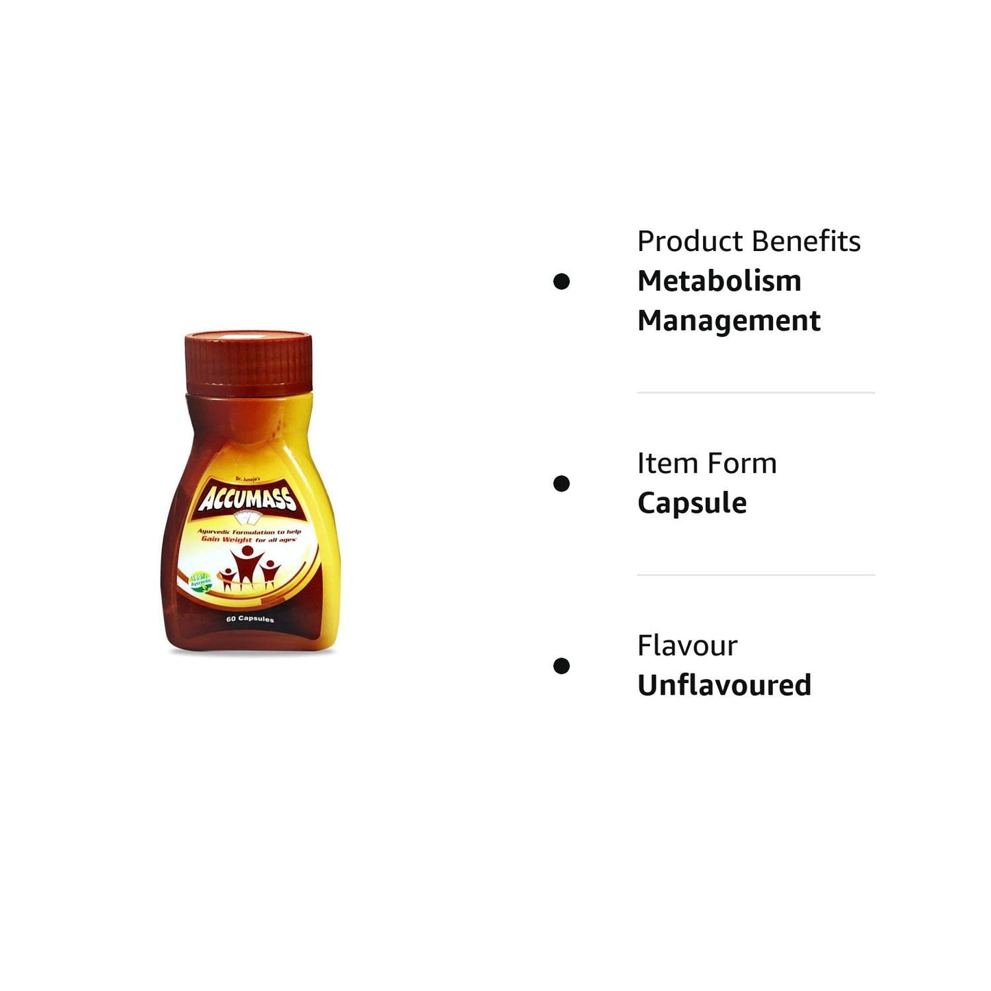 Divisa Herbal Care Ayurvedic Accumass Weight Gain Capsule