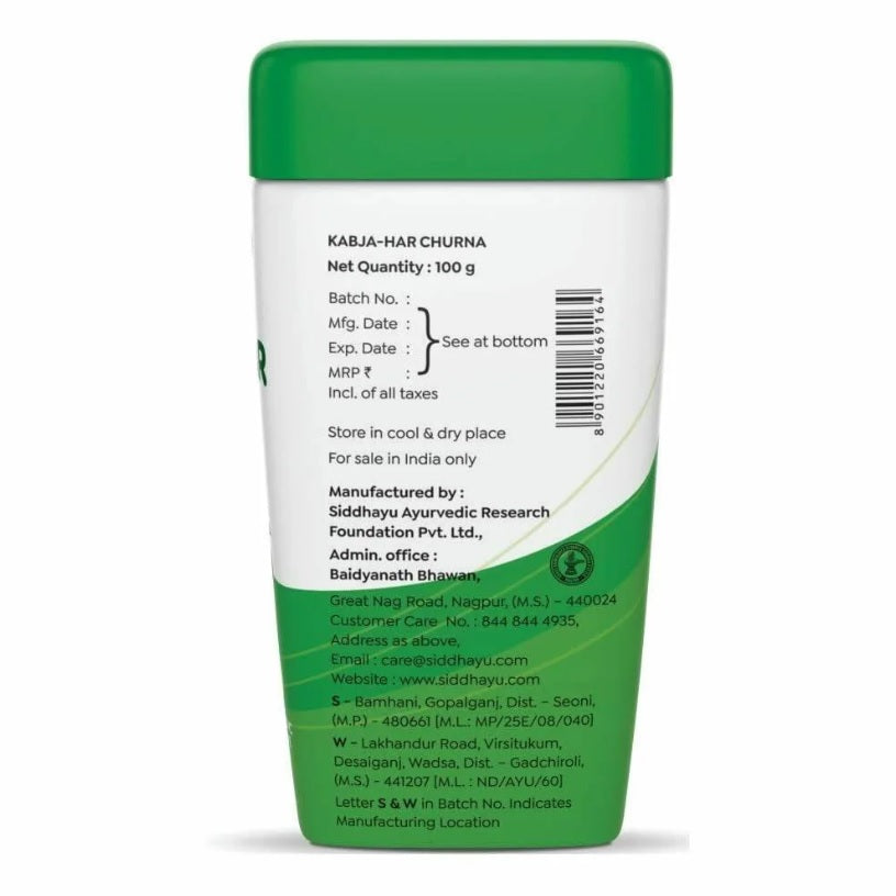 Baidyanath Ayurveda (Jhansi) Kabja Har Granulat, Pulver und Tabletten