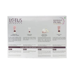 Lotus Herbals Cosmetics Radiant Pearl Cellular Lightening Salon Grade Facial Kit Lotus Herbals Cosmetics Radiant Pearl Cellular Lightening Salon Grade Facial Kit