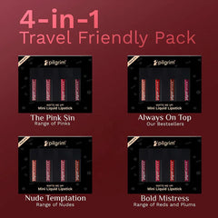 Pilgrim Cosmetics Matte Me Up! Liquid lipstick 4 in 1 pack (minis) Pilgrim Cosmetics Matte Me Up! Liquid lipstick 4 in 1 pack (minis)