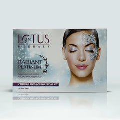 Lotus Herbals Cosmetics Radiant Platinum Cellular Anti Ageing Salon Grade Single Facial Kit Lotus Herbals Cosmetics Radiant Platinum Cellular Anti Ageing Salon Grade Single Facial Kit